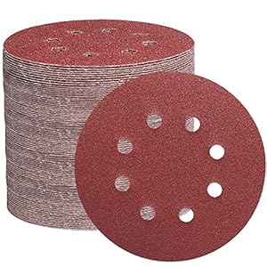 STEBRUAM 105PCS 125mm Sanding Discs, 5 Inch 8 Hole Hook and Loop Sanding Pads for Random Orbital Sander(40/60/100/150…
