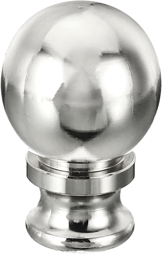 PATIKIL 1.5" Tall Aluminum Lamp Finials Cap Knob, Lamp Screw Holder Tapped 1/4-27 for Table and Floor Lamp Shade Decorations, Nickel Color