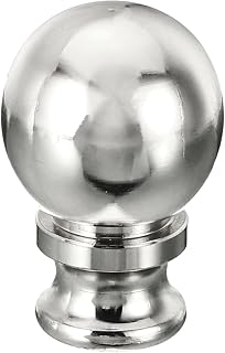 PATIKIL 1.5" Tall Aluminum Lamp Finials Cap Knob, Lamp Screw Holder Tapped 1/4-27 for Table and Floor Lamp Shade Decorations, Nickel Color