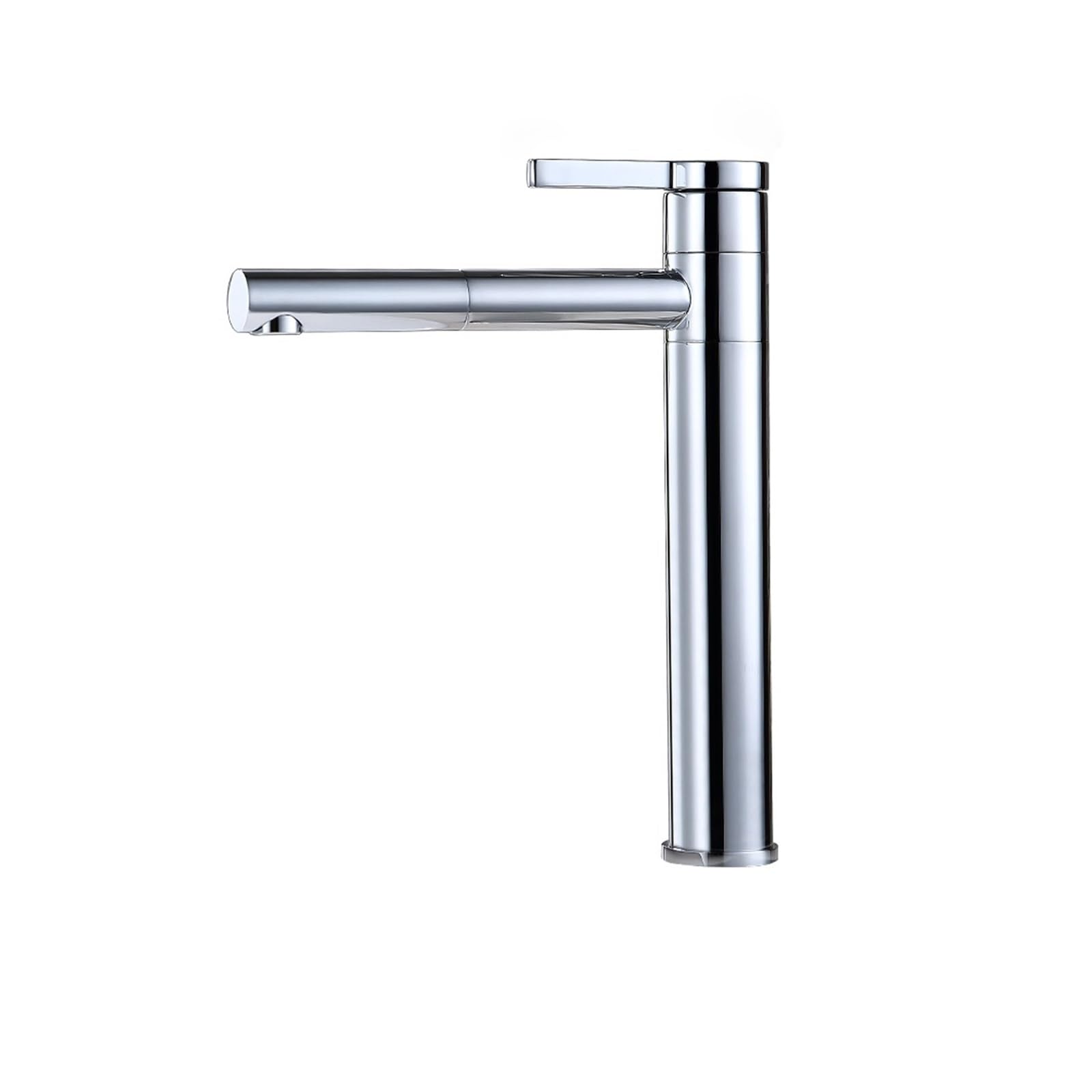 Basin Faucets Brass Bathroom Faucet Vessel Sinks Mixer Vanity Tap Swivel Spout Deck Mounted White Color Washbasin Faucet(High-Chrome,G3/8)