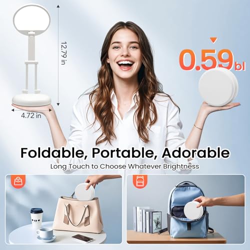 One Fire Cordless Desk Lamp,Dimmable Small Battery Powered Lights,3600mAh Rechargeable Wireless Table Lamp,Mini Lamp&Portable Light for Bed,Book Reading,Home for Small Spaces,Nail Light,Craft,Office - Image 4