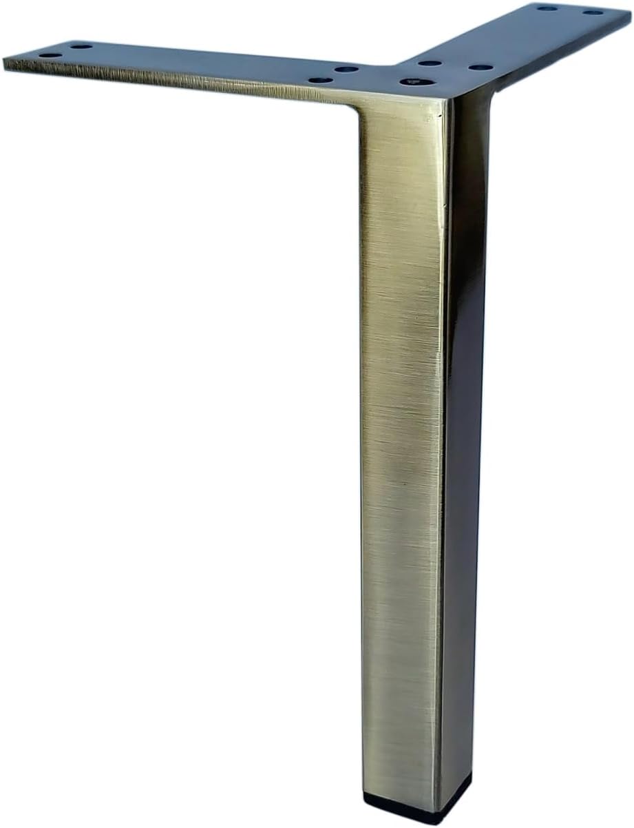 Square Metal Furniture Cabinet Sofa Bench Legs Support Feet Antique Brass 12 Inch Set of 4 PC