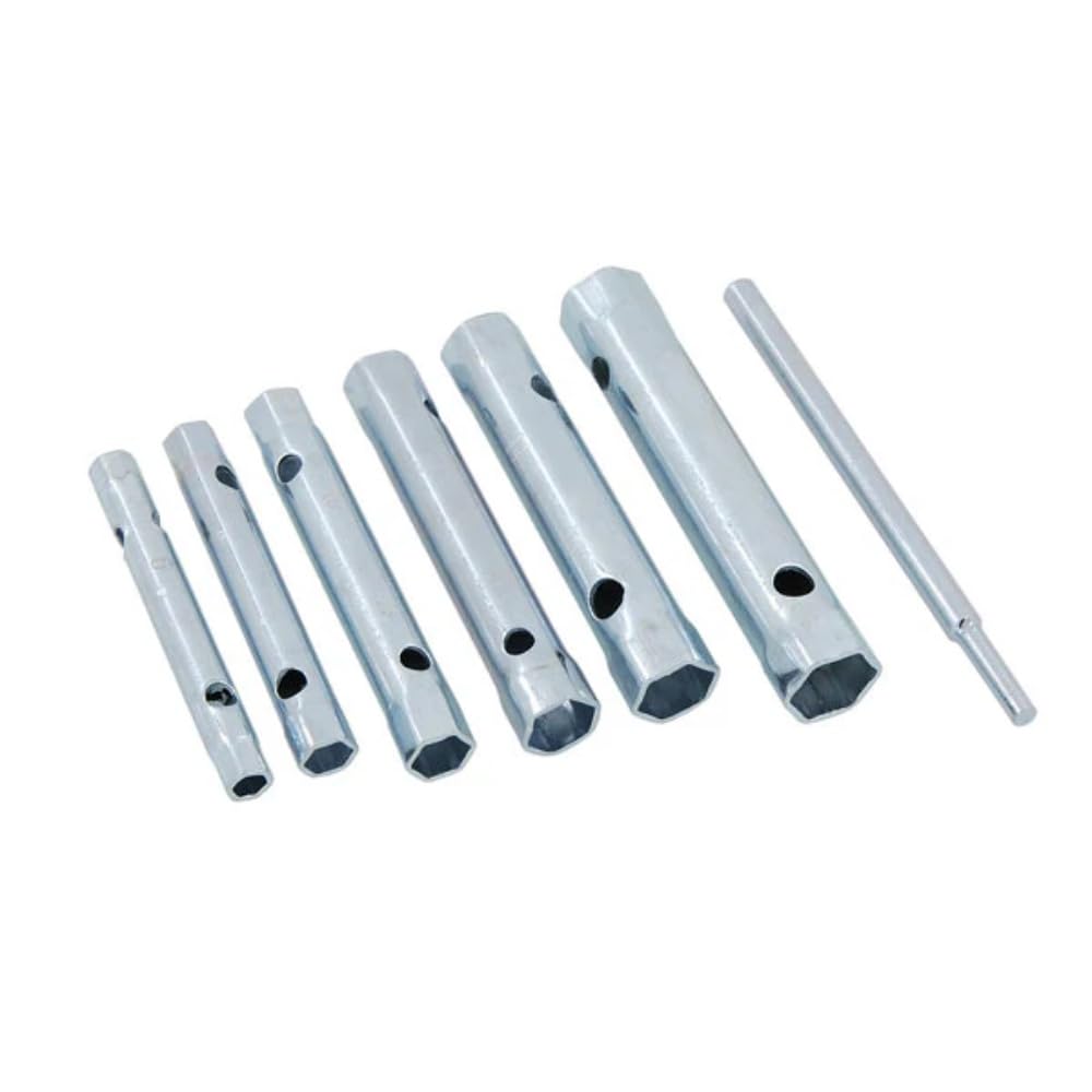 Box Spanners Set 6pc Metric 6-17mm Tubular Monobloc Tap Wrenches Tube Spark Plug