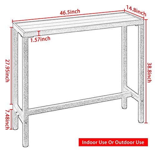 Buy Mr IRONSTONE Outdoor Bar Table 46.5” Pub Height Dining Table Bistro