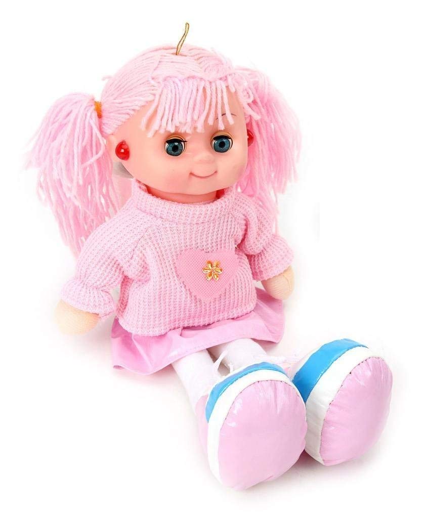 VGRASSP Beautiful Fluffy Smiling Wool Doll Toy for Girls with Lights and Music - Soft and Cute - 36 cms - Color As Per Stock - Image 2 thumbnail