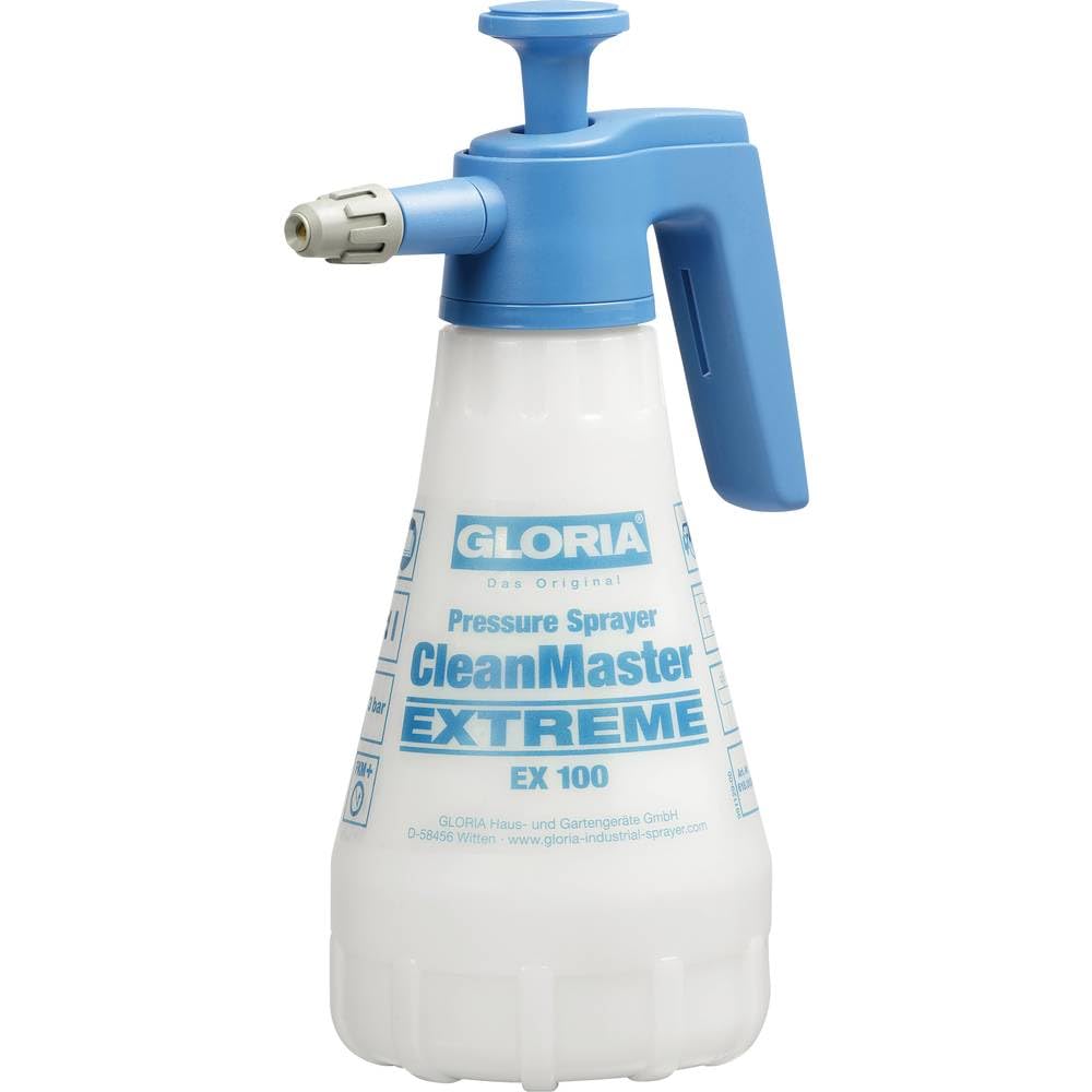Gloria Pulvérisateur CleanMaster Extreme EX 100 | 1 L Nettoyant de Freins | Pression 3 bar & joints FKM+ | Résistant aux solvants, essence & alcool | Idéal pour nettoyant jantes & atelier
