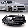 FIONE - For Dodge Charger Headlights Assembly 2015 2016 2017 2018 Halogen Model Headlamp with LED DRL & Turn Signal Lights Passenger Right Side 68214398AC CH2503271…
