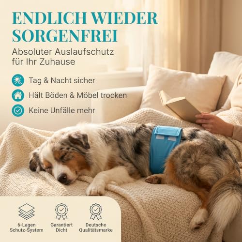 HUND IST KÖNIG Hundewindeln für Rüden [3 STK] Saugstarke Hundewindeln Rüde | Bequeme Hunde Windeln bei Inkontinenz Hund - Umweltfreundliche Rüdenwindel waschbar | Hundewindel leicht zu reinigen
