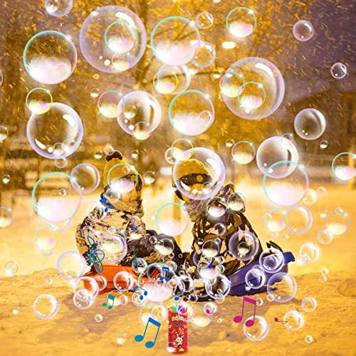Máquina portátil de bolhas de fogos de artifício - Brinquedos Automáticos Bubble Maker com Música e
