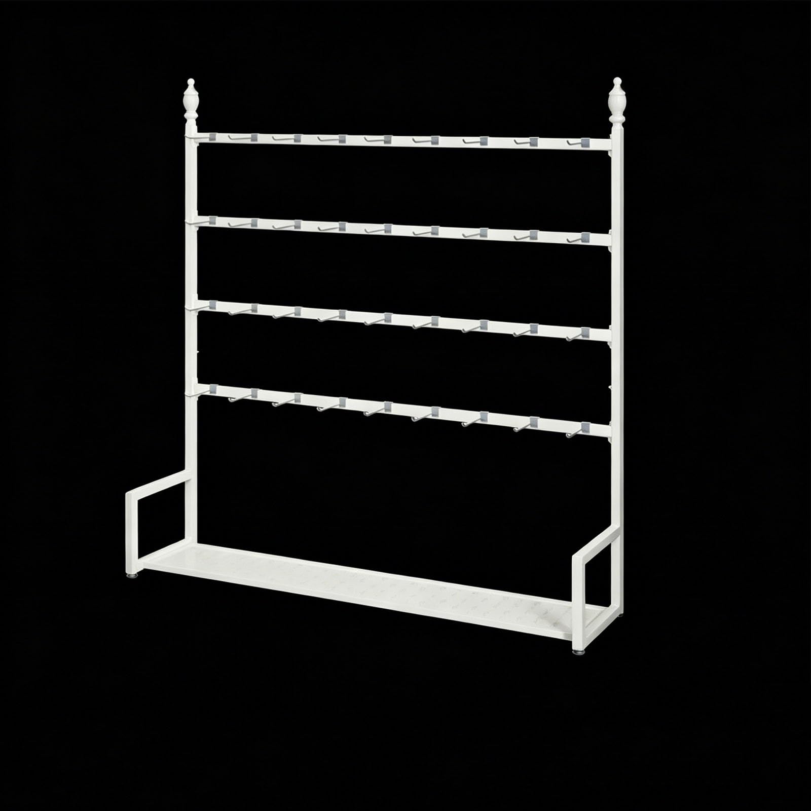 sunbiaouk Metal Socks Display Stand, 4-Tiers Storage Rack with Hooks, Multipurpose Floor Rack for Sock Storage for Boutique Retail Store Hanger(White,47.24in)