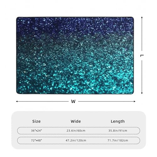 Grand tapis de sol absorbant antidérapant lavable bleu sarcelle - 3