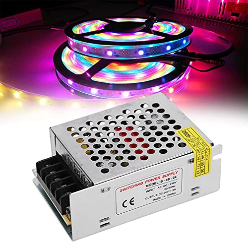 Image of AC to DC Converter, Aluminum Alloy Switch Power Supply Driver Adapter, DC24V LED Screen Strip Light 3D Printer Power Supply(S-48-24(24V /2A /48W)AC100-240V)