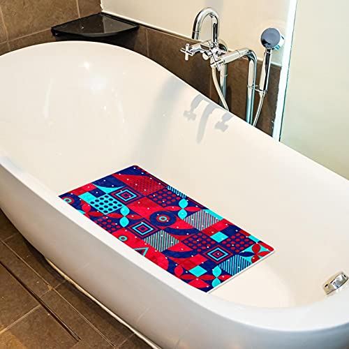 Tapis de baignoire sécurisé géométrique à ventouses