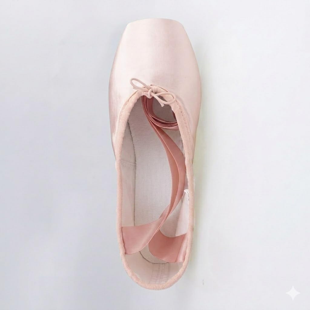 Ballett Spitzenschuhe Damen & Mädchen – Professionelle Ballettschuhe Rosa aus Satin oder Canvas mit Aufgenähten Bändern und Ledersohle,Pointe Shoes für Balletttraining, Spitzentanz,Aufführungen