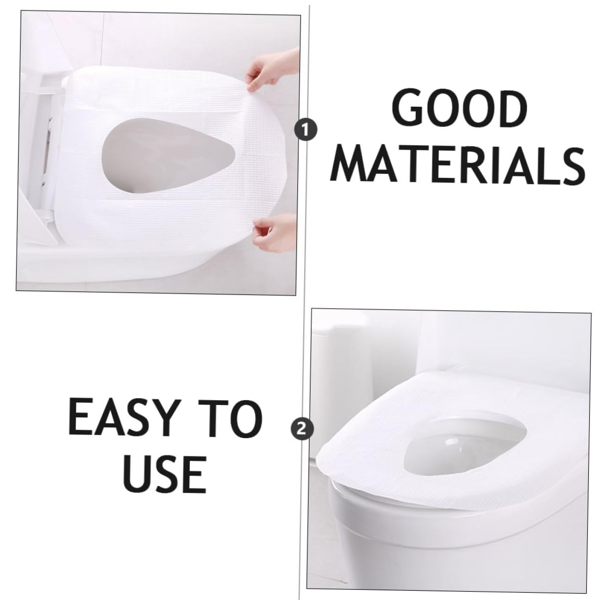 ULDIGI 30 Pack Disposable Paper Toilet Seat Covers Portable Seat Pads Adhesive Thick Toilet Covers for Women Men Travel Outdoor Use