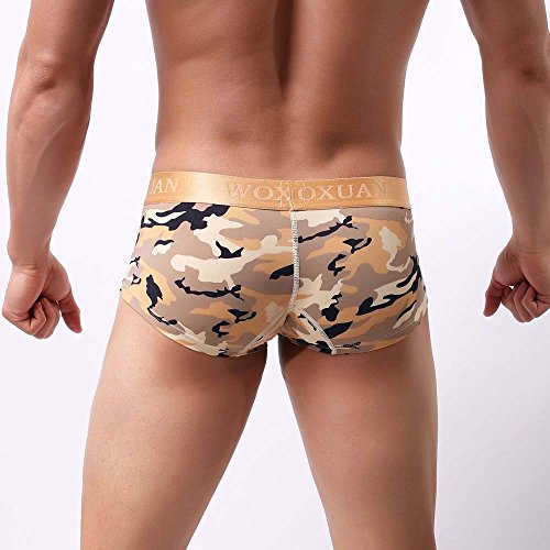 Niceone Fashion Mens Camouflage Print Boxer Briefs Plus Size Shorts Soft Athletic Supporter Jockstrap For Men Underwear Bulge Pouch Underpant Tagless Boxer Briefs Yellow Xl #TOP2