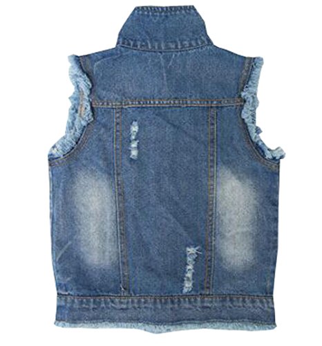 Solid Color Girl Vest Burr Cowboy Vest Children Cardigan Jacket (12-13 Years)4