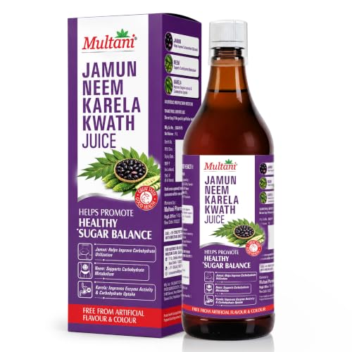 Multani Jamun Neem Karela Juice - 1L | Helps Control Blood Sugar Level & Reduces Bad Cholesterol | Good for Metabolic & Digestive Health | Ayurvedic Solution For Balancing Sugar