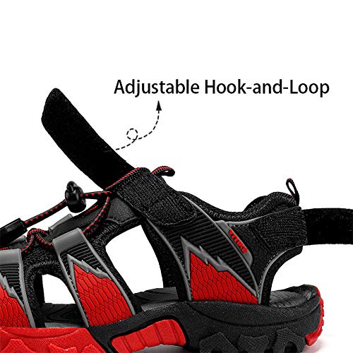 Image of JMFCHI Boys Girls Kids Closed Toe Sports Sandals Summer Water Shoes | Little /Big Kid,Comfortable lightweight,Non-slip soft sole,Hook-and-loop closure,Easy wear,Anti-collision toe,Daily casual