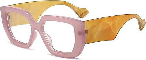 AIEYEZO Gafas de luz azul con marco grueso para hombres y mujeres, gafas cuadradas de moda para computadora, antifatiga ocular y previenen el dolor