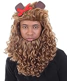 Cowardly Lion Wig & Beard Set, Brown Adult HM-245