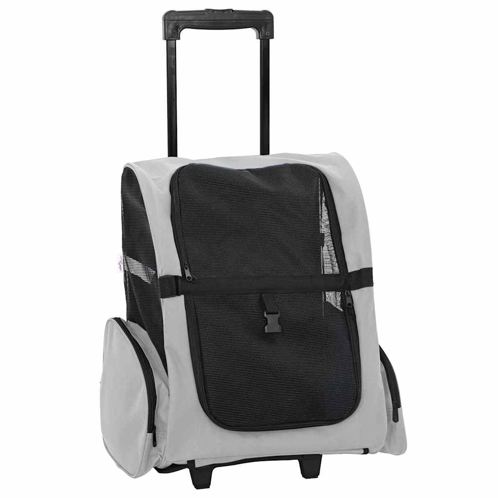 Carrello per animali domestici 3 in 1 design grigio 48x32x(57-106) cm tessuto Oxford,Articoli per animali,Animali domestici - Articoli,Passeggini per animali domestici-42007373