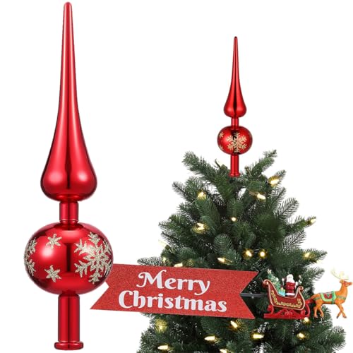 Rote Tannenbaumspitze 11 Christbaumspitze Rot, Weihnachtsbaumspitze rote, Tannenbaum Spitze,...