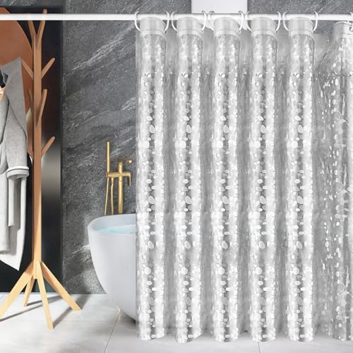 Cortina de Ducha Antimoho, 180X200cm Cortinas de Baño de Tela con 12 Ganchos, Cortina de Ducha Impermeable, Lavable Cortina Bañera, Antibacteriano Secado Rápido, Cortina de Ducha para Baño, Bañera