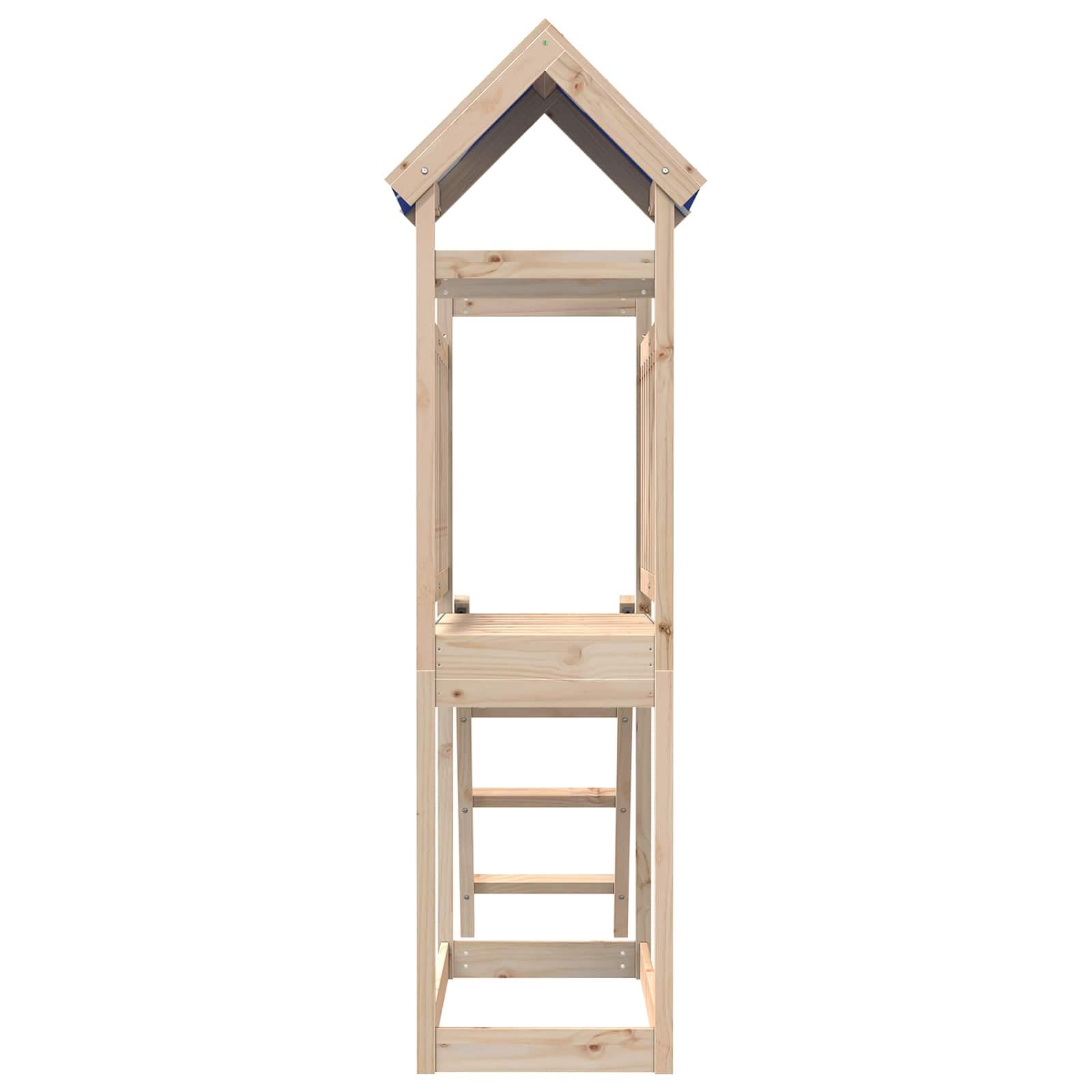 Spielturm 215 cm aus massivem Kiefernholz, 52,5 x 110,5 x 215 cm, moderner Spielturm für den Garten mit Kletter- und Rutschmöglichkeiten, wetterbeständiges Zubehörset für aktive