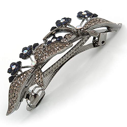 Amazon.com : Crystal Double Butterfly Barrette Hair Clip  display picture 1