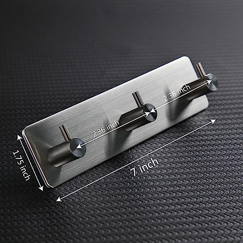 Image of Self Adhesive Towel Hooks for Bathrooms Stick on Wall hooks 3 Coat hooks
