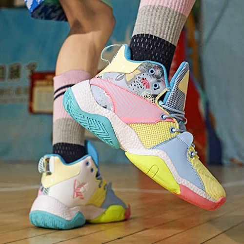 RKSTD Tênis de basquete masculino antiderrapante para jovens, botas de basquete de cano alto, moda,