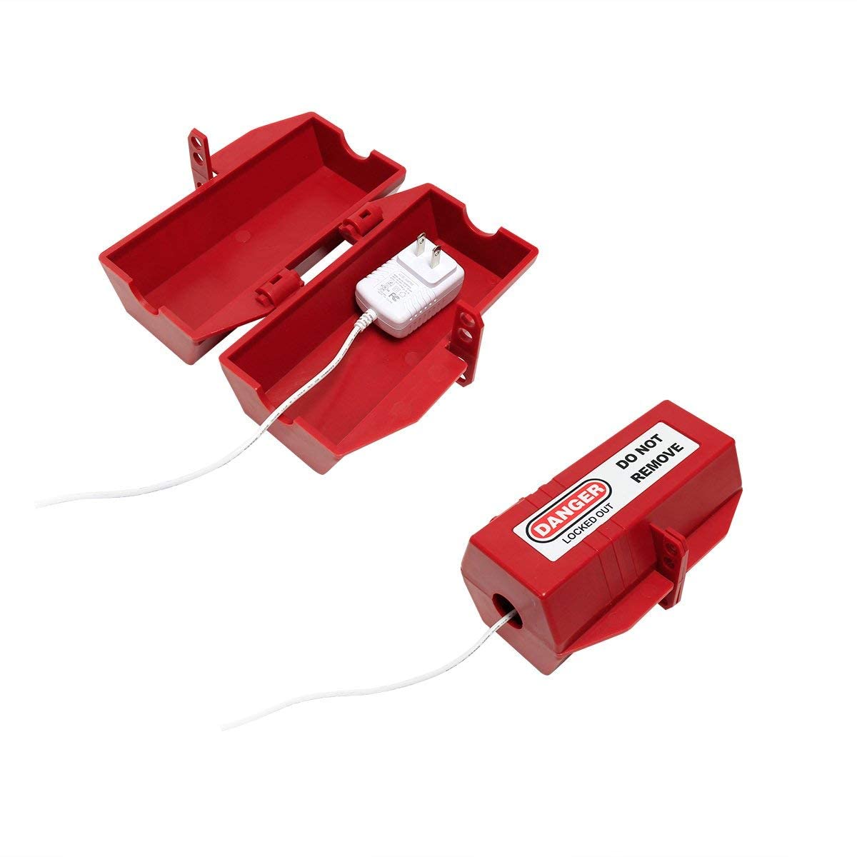 Wisamic Safe-Box Polypropylen Plug Lockout 3-1/4 Zoll x 3-1/4 Zoll x 7 Zoll Elektro-Stecker Abdeckung