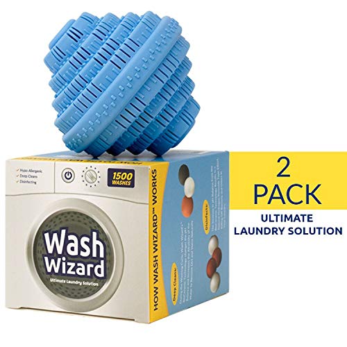 Wash Wizard - Laundry Ball (2-Pack) - Top Rated Washer Ball - Reusable