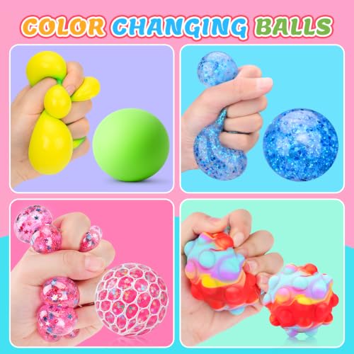 Image of Stress Balls 4 Pack for Adults and Kids, Squeeze Squishy Fidget Toys