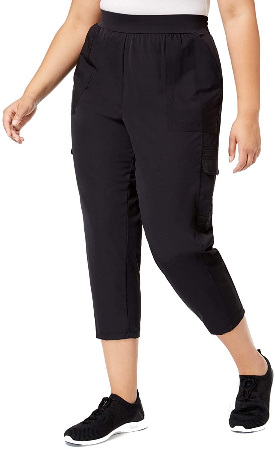 Ideology Womens Plus Size Recycled Woven Cargo Pants Black 3X
