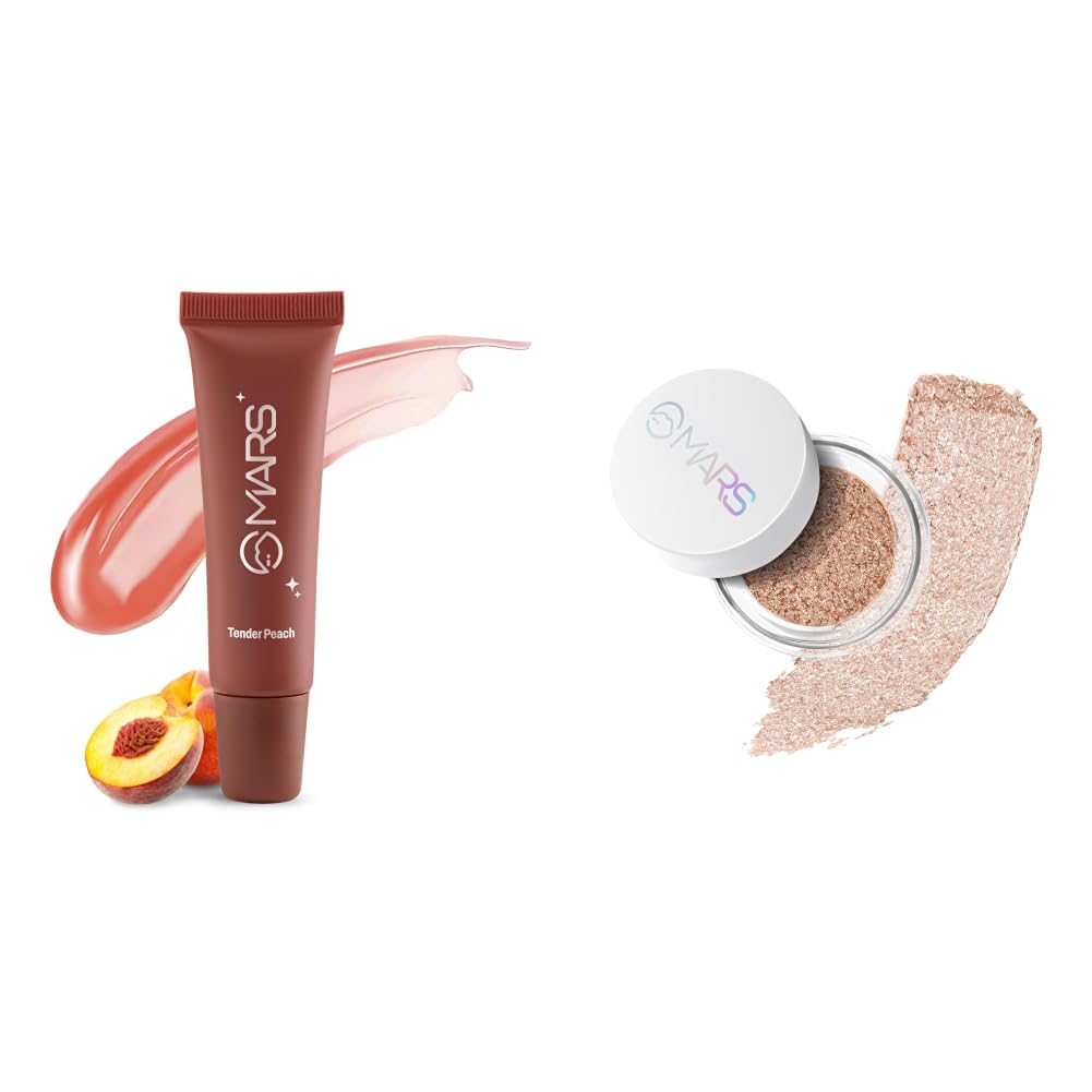 MARS Lippy Top Hydrating Lip Gel 10ml 03-TENDER PEACH MARS Starlit Pot Eyeshadow 3.0gm SHADE-02-picture-17