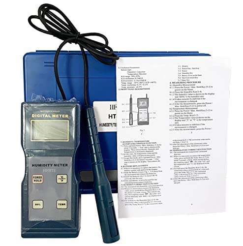 HT-6290 Portable Digital LCD Display Hygrometer Thermometer Humidity Monitor with Handheld High Precison Temperature Gauge Humidity Meter