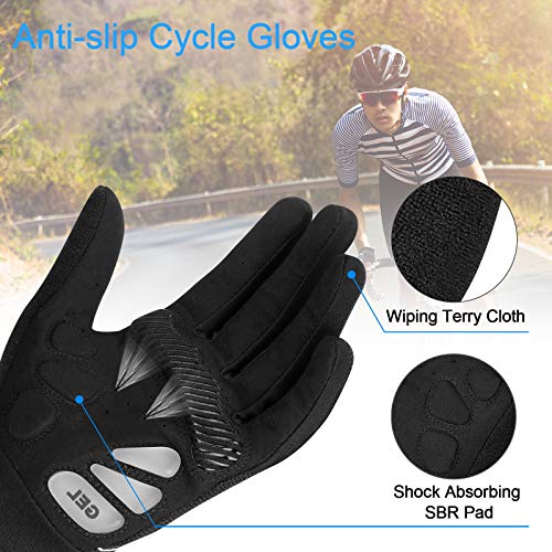 Cevapro Cycling Gloves Full Fingers MTB Gloves Anti-slip Weight Lifting Gloves Breathable Biking Gloves Gel Padding… - Image 5