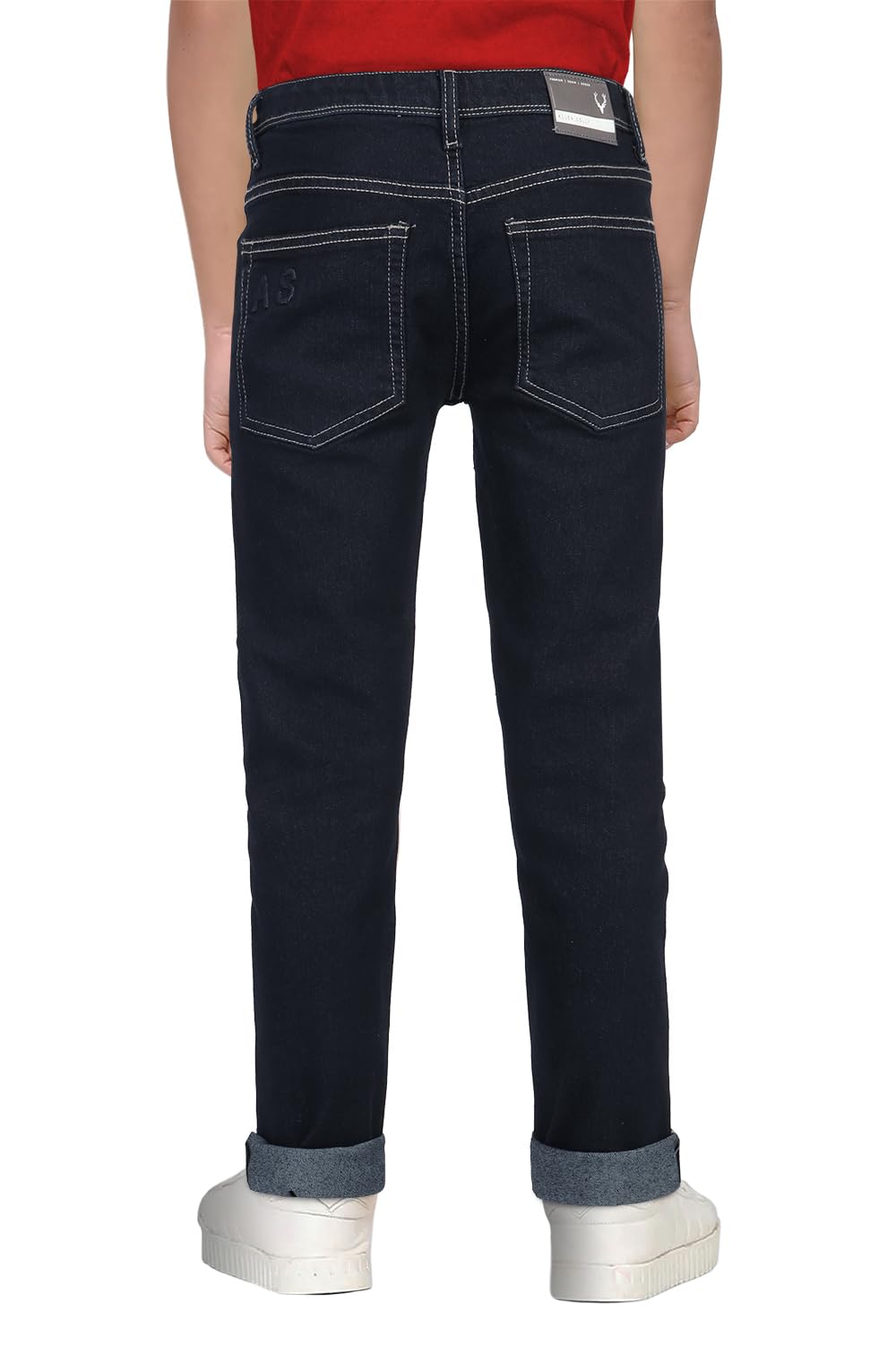 Allen Solly Pantalones de mezclilla para niño, Negro claro, 15-16 años