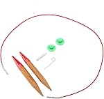 Circular Knitting Needles Ring Set, Interchangeable Carbonized Bamboo Needles Set Crochet Needles with Storage Case for Knitting, Aluminum Knitting Needles Knitting Tools