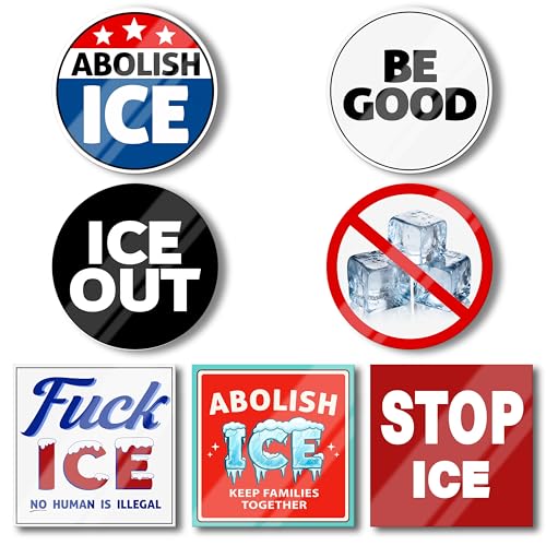 AUREHEN 35 Pcs Abolish ICE Sticker Pack No Human is Illegal Immigrant Rights Vinyl Decals Social Justice Activism Protest Stickers Waterproof Awareness Decals for Laptop Car Bumper Water Bottle