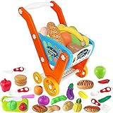 ❇️ 【ÜBERGRÖßE！】 ： 43 x 30 x 8 cm (Packungsgröße), 58 x 48 x 33 cm (Wagengröße). GRESAHOM Toy Shopping Cart ist größer als ein normaler Toy Shopping Cart.！ Kinder können ihn in Begleitung im Supermarkt benutzen von Erwachsenen, damit Ihre Kinder die Freude am echten Supermarkteinkauf erleben.