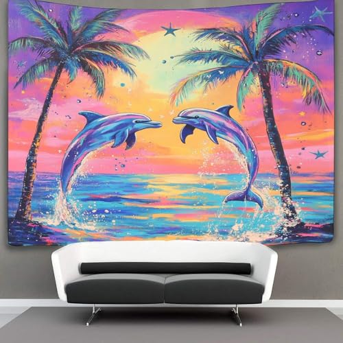 Couverture murale dauphin 3D en polyester doux de qualité supérieure - 3