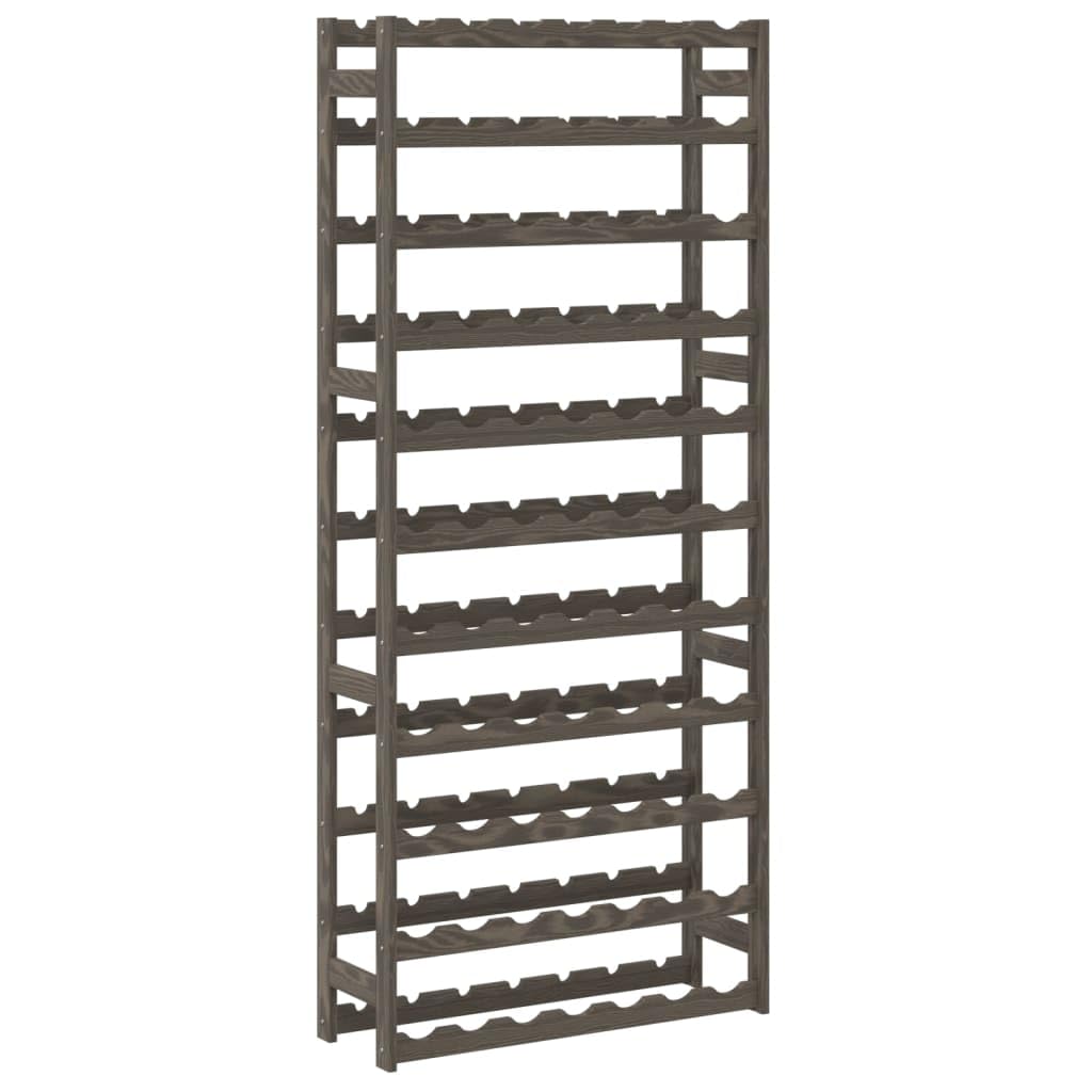 vidaXL Casier à Bouteilles pour 77 Bouteilles, Étagère à Vin avec Rangement, Casier à Bouteilles, Porte-Bouteilles, Moderne, Gris Bois de Pin Solide