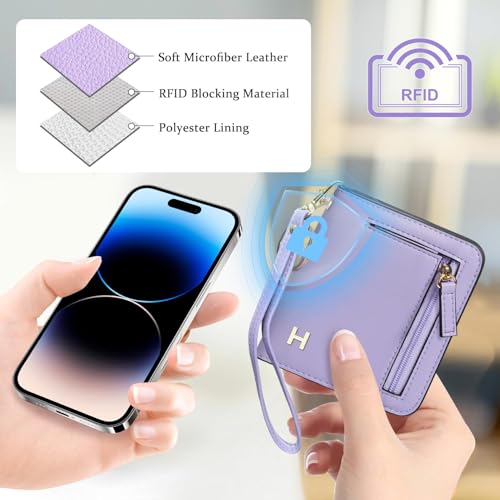 Image of COSHAYSOO Initial RFID Wallet Small Purple for Teen Girls Personalized Valentines Day Birthday Gifts, 10 11 12 13 14 15 16 17 18 Year Old College Teenage Girls Wallets Fashion Monogrammed Letter H