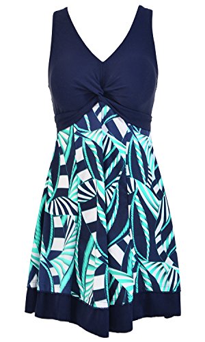 ECUPPER - Women's Plus Size High Waist Swimsuit with Skirt