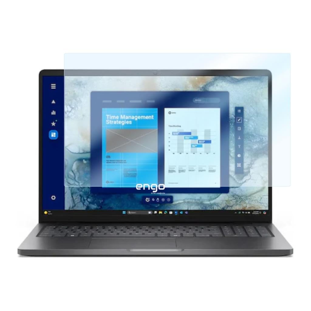 Engo Dell Pro 16 Pc16250 16 İnç İle Uyumlu Ekran Koruyucu Notebook, 9h Temperli Kırılmaz Esnek Nano Cam, Çizilmeye Ve Darbeye Dayanıklı Laptop Koruma, Hd Şeffaf 16:10