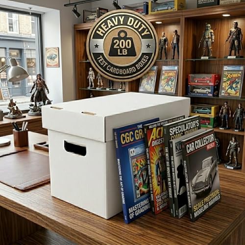 Boîte rangement carton blanc Max Pro pour protéger vos revues de la poussière - 4