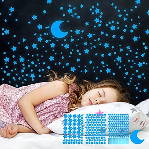 Glow Ceiling Stars Blue for Kids Bedroom, Glow in The Dark Stars for Ceiling/Wall,Room Decor,Wall Stickers Cover